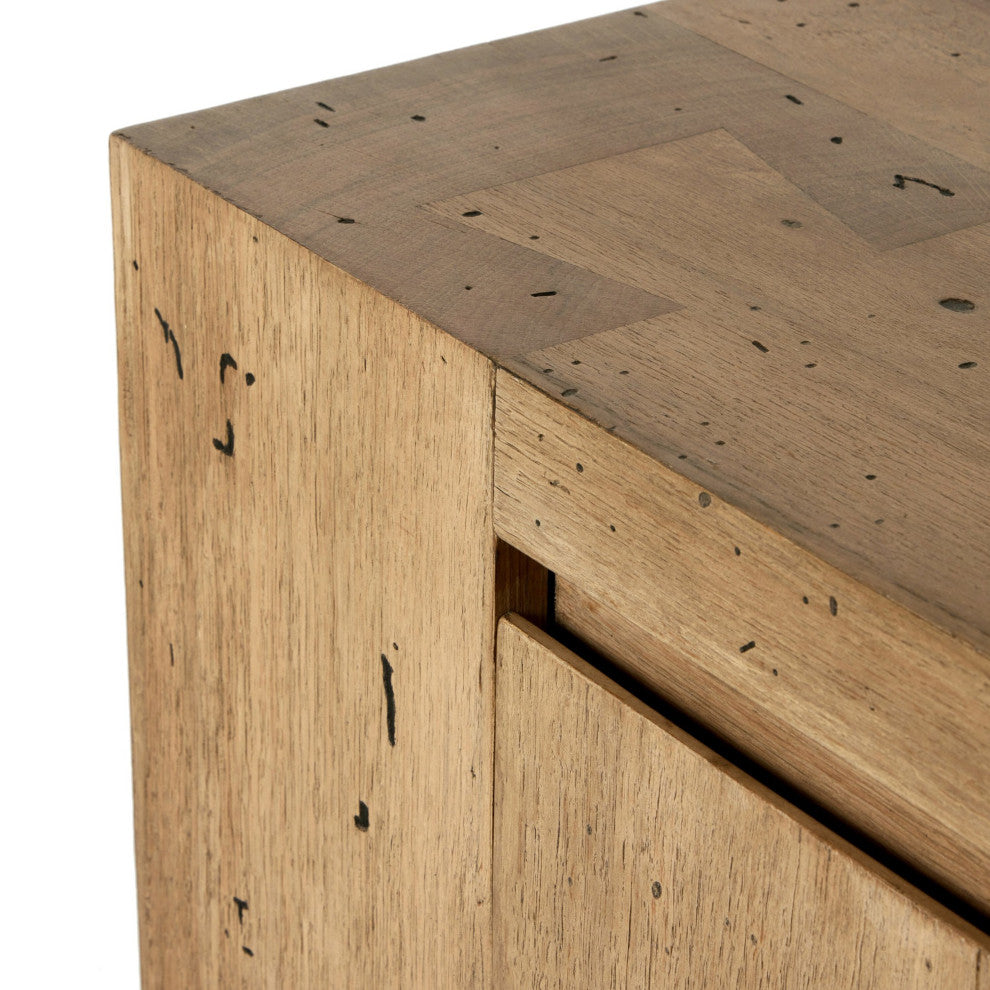 Abaso Media Console Rustic Wormwood Oak