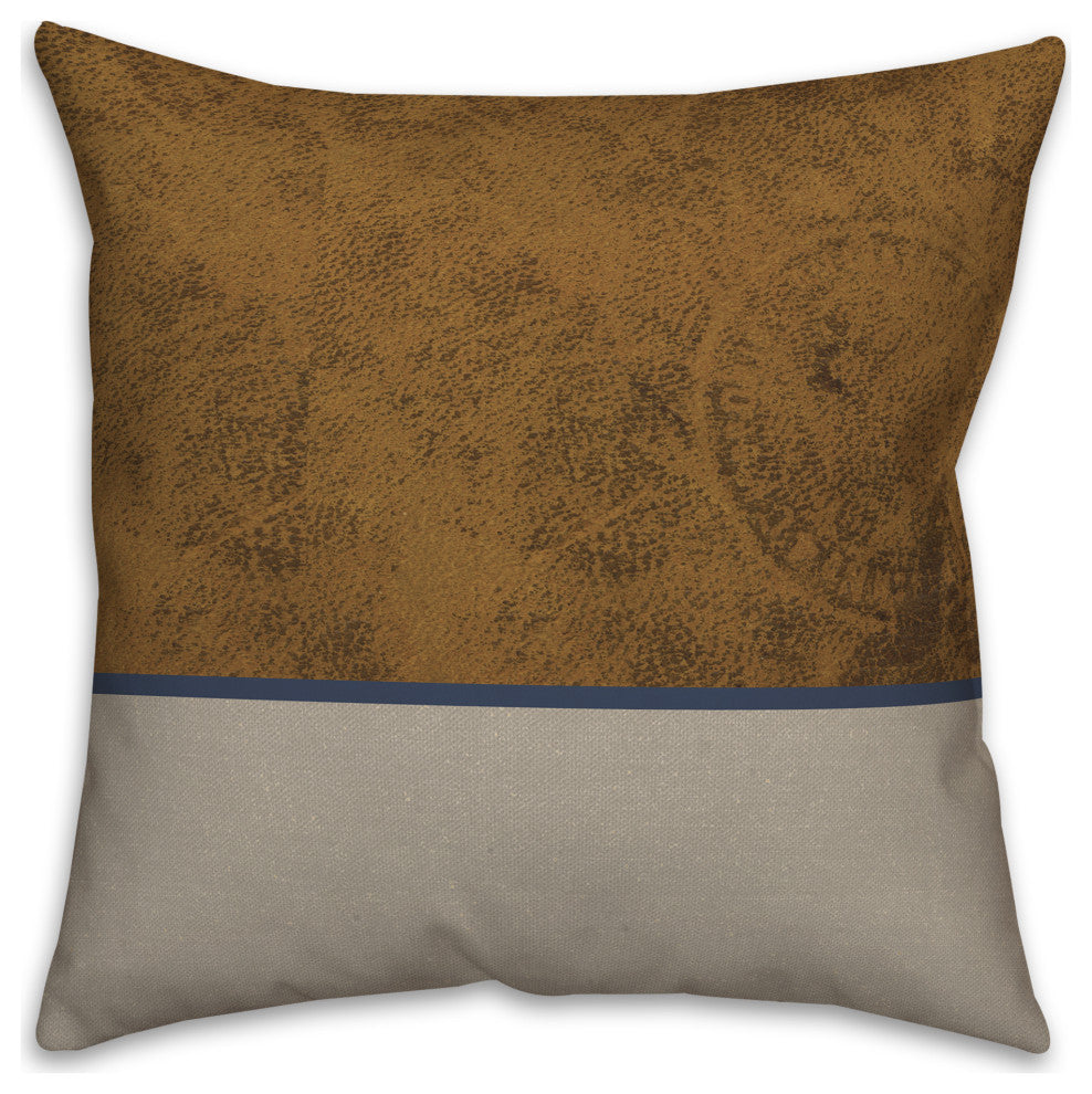 Brown and Gray Stripe 18x18 Spun Poly Pillow