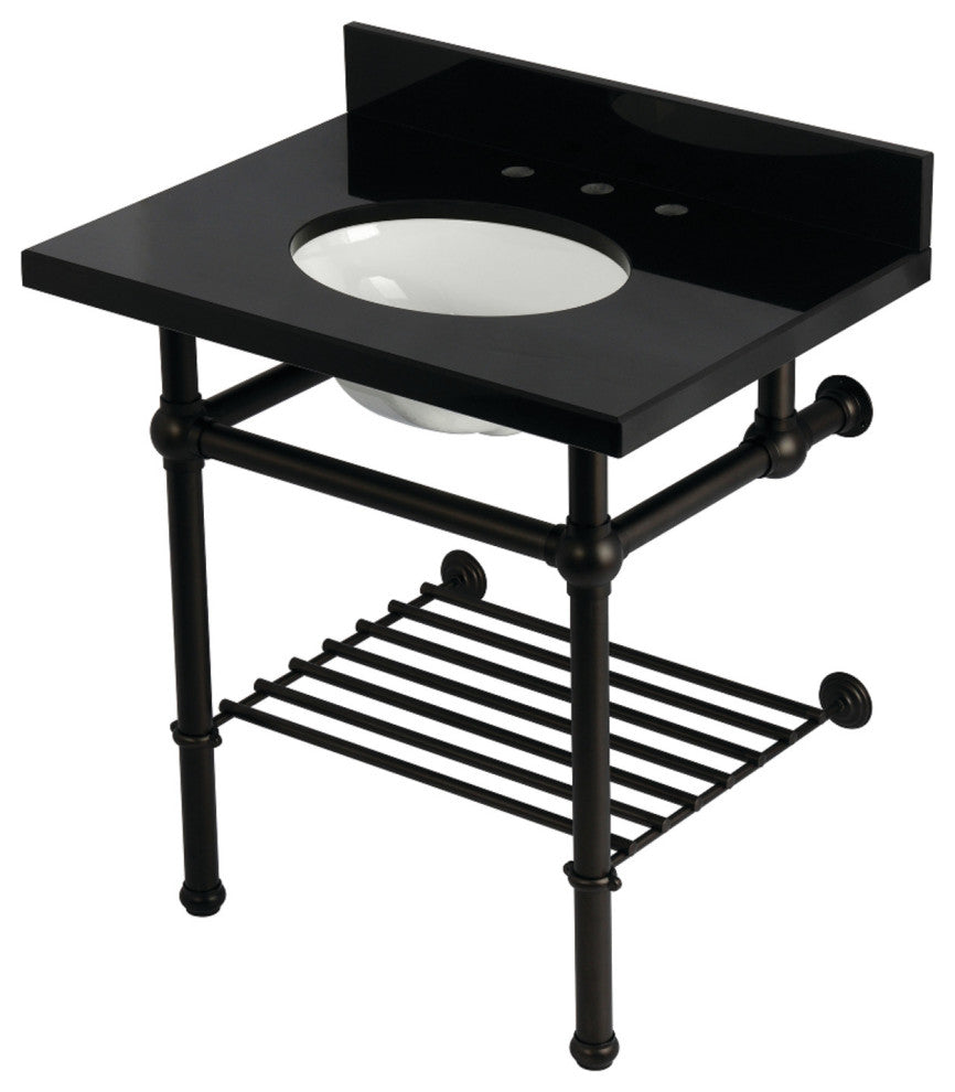 KVPK3030KBB5 30" Console Sink with Brass Legs (8-Inch, 3 Hole)