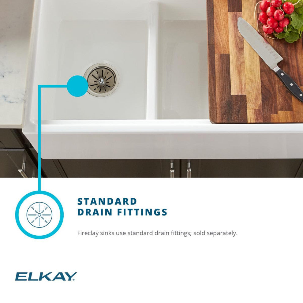 SWU1517WH Elkay Fireclay 16-7/16" Undermount Bar Sink, White