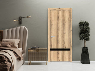 Solid French Door 28 x 96 | Planum 0012 Oak with| Bathroom
