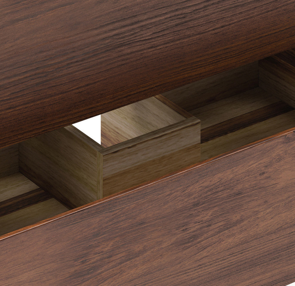 Formosa Wall Hung Modern Bathroom Cabinet, Warm Walnut, 23"