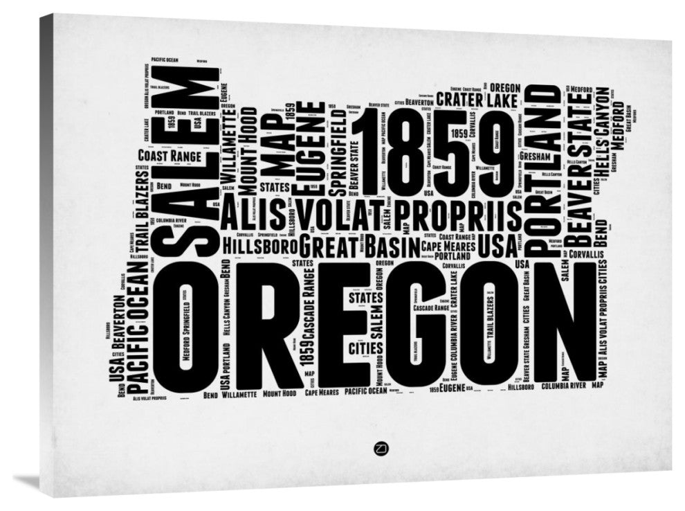 "Oregon Word Cloud 1" Fine Art Print