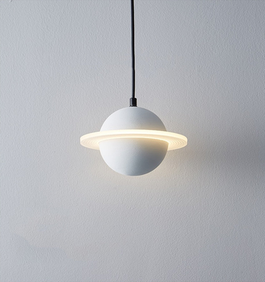 MIRODEMIÂ® Pierrefeu | Planet Saturn LED Industrial Decor Lighting, White