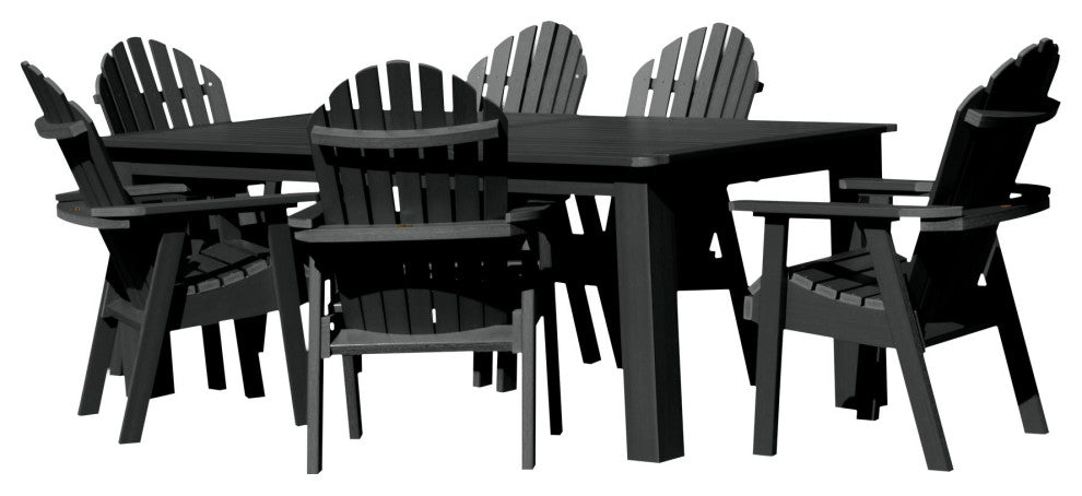 Muskoka 7-Piece 42x72 Bistro Dining Set, Weathered Acorn, Black
