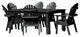Muskoka 7-Piece 42x72 Bistro Dining Set, Weathered Acorn, Black