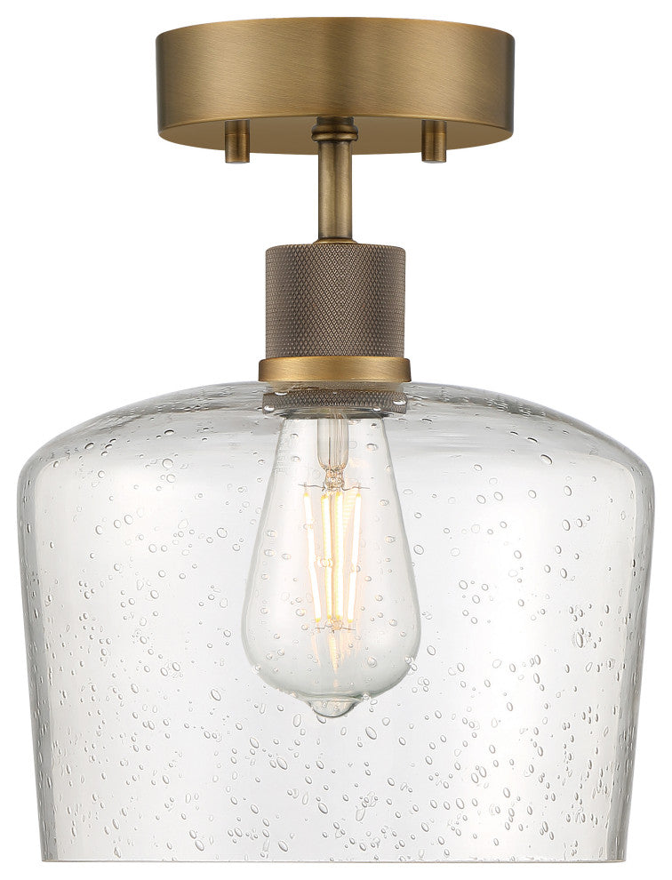 Access Lighting 63147LEDDLP/SDG Port Nine 9"W LED Semi-Flush - Antique Brushed