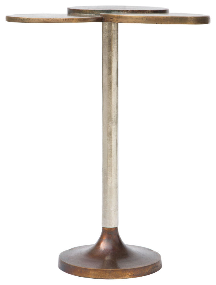 Sofa Side Table, Aluminum, Metal, Bronze, Antique Brass, Lounge Hospitality