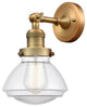 Olean 1-Light Sconce, Brushed Brass, Clear