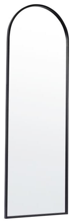 Mila Arched Metal Framed Wall Mirror, Black - 22"x65"