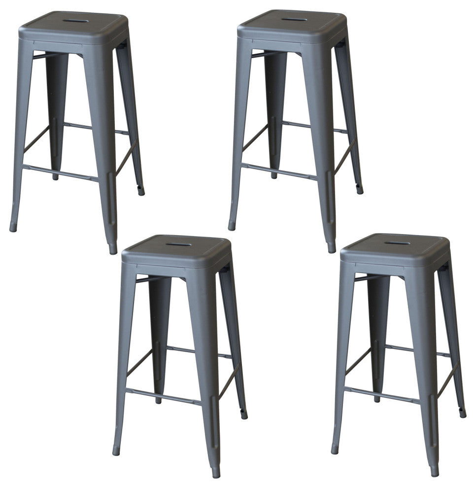 Amerihome Indoor/Outdoor 30" Metal Bar Stools, Set of 4