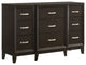 Picket House Furnishings Warren 9-Drawer Wood Dresser in Merlot