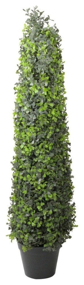 36" Potted Artificial 2-Tone Boxwood Topiary Tree