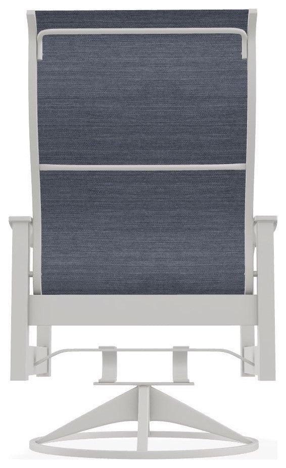 Leeward Sling Outdoor Swivel Rocker, Augustine Denim/Snow