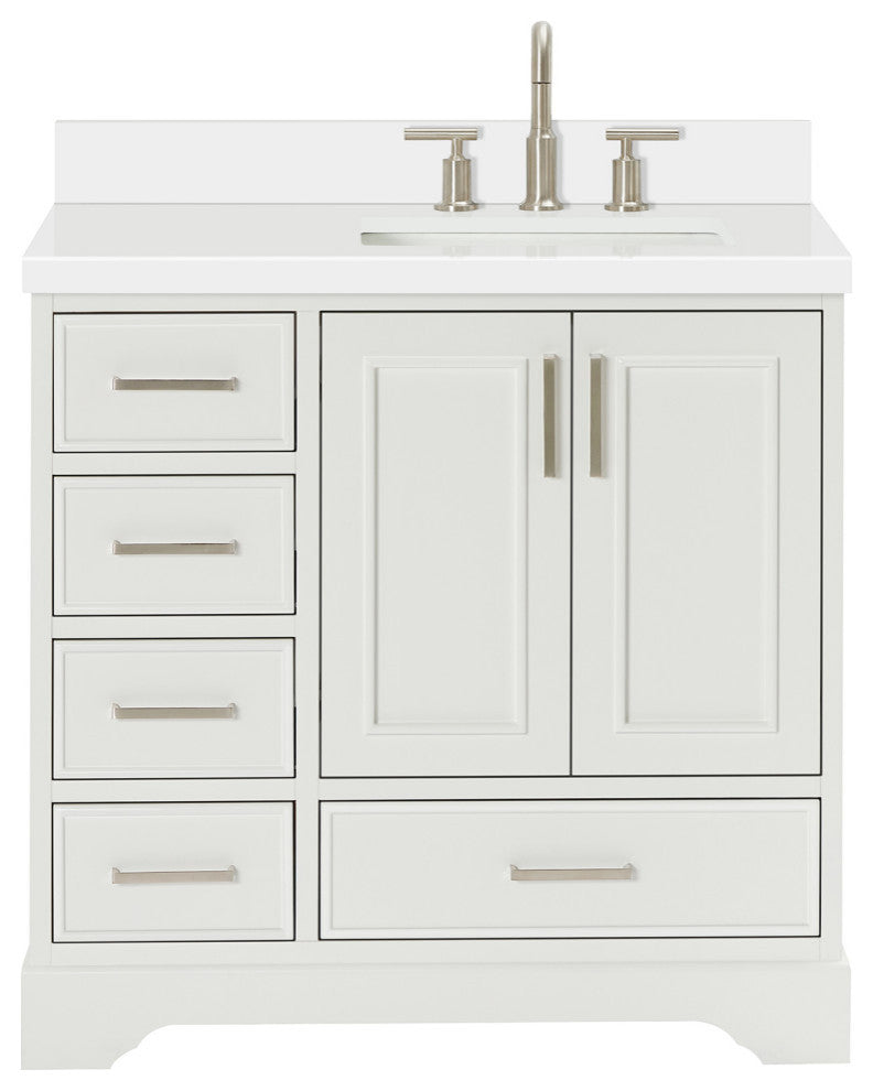 Ariel Stafford 37" Single Right Offset Rectangle Sink Bathroom Vanity