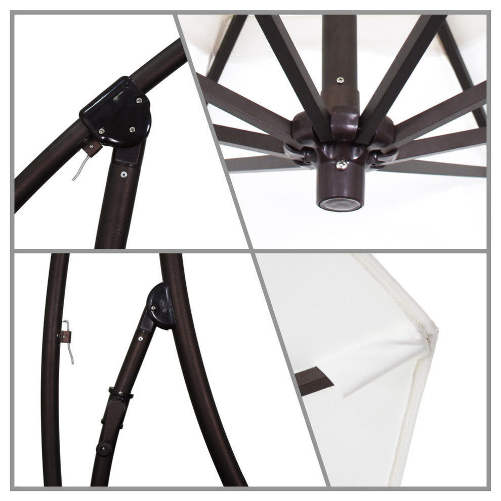 9'' Cantilever Umbrella Deluxe Crank Lift, Bronze, Pacifica, Red