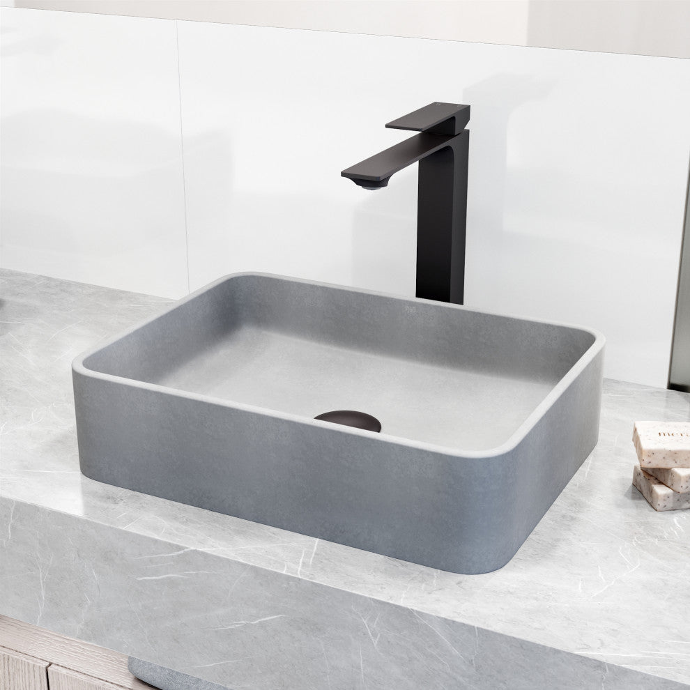 VIGO Dunn 11" H Single Handle Single Hole Bathroom Vessel Faucet, Matte Black