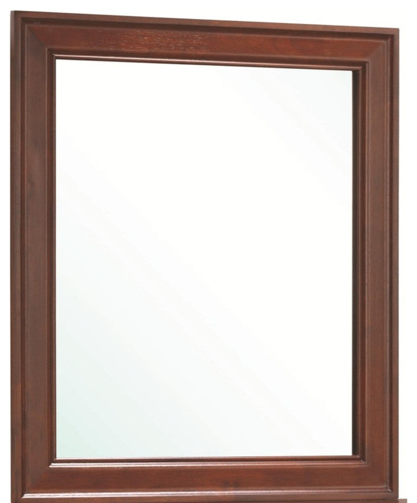 Dresser Mirror With Wooden Frame, Cherry Brown