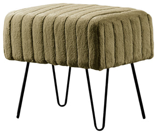 Serenta Super Mink Ottoman, Olive, 19''x13''x17''