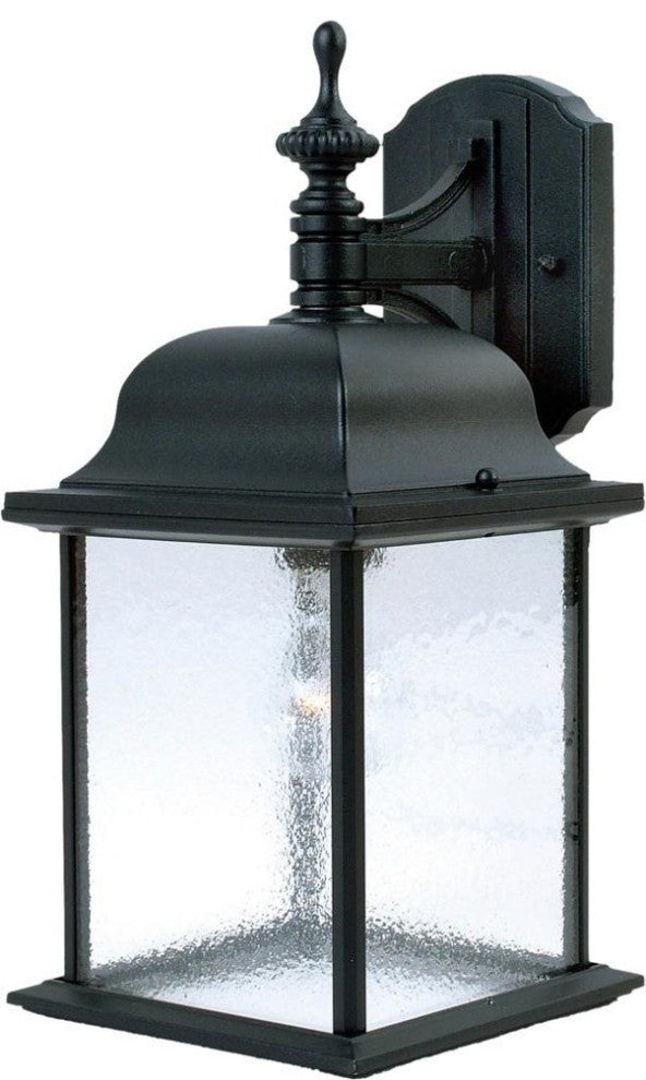 Maxim Senator One Light Black Seedy Glass Wall Lantern