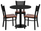 30'' Round Black Dining Laminate Table Set, 3 Grid Back Metal Chairs