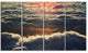Heavy Dark Clouds At Sunset, Floral Canvas Art Print, 48"x28", 4 Panels