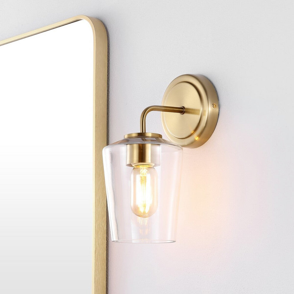 Safavieh Prospect Wall Sconce Satin Brass/Clear