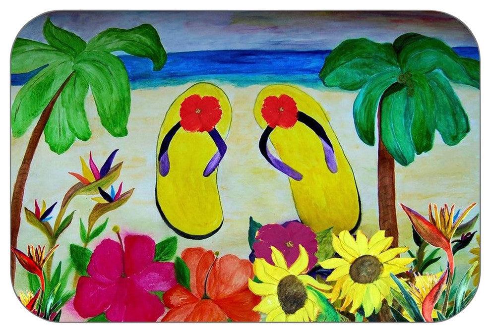 Flip Flops Plush Bath Mat, 20"x15"