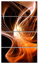 Orange 3d Shaped Fractal Design, Abstract Abstract Wall Art, 28"x48", 4 Panels