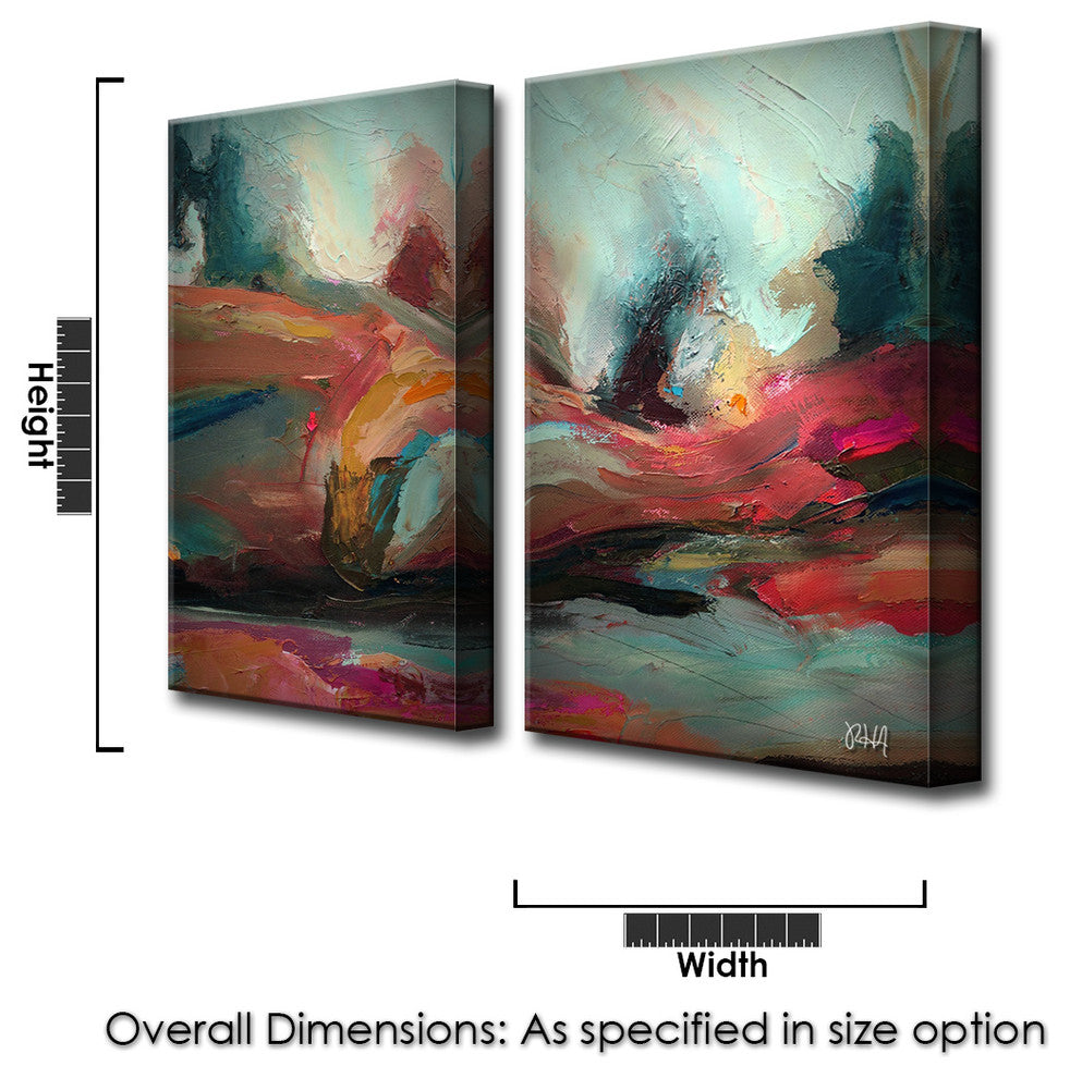 Abstract ABS XII, Canvas Wall Art, 40"x20" 2-Panels