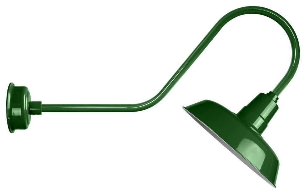 22" Vintage LED Down Light With Urban Arm, Green