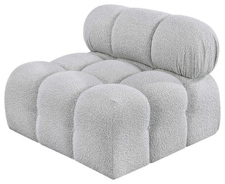 Ames Boucle Fabric Modular Chair, Grey, Armless Chair