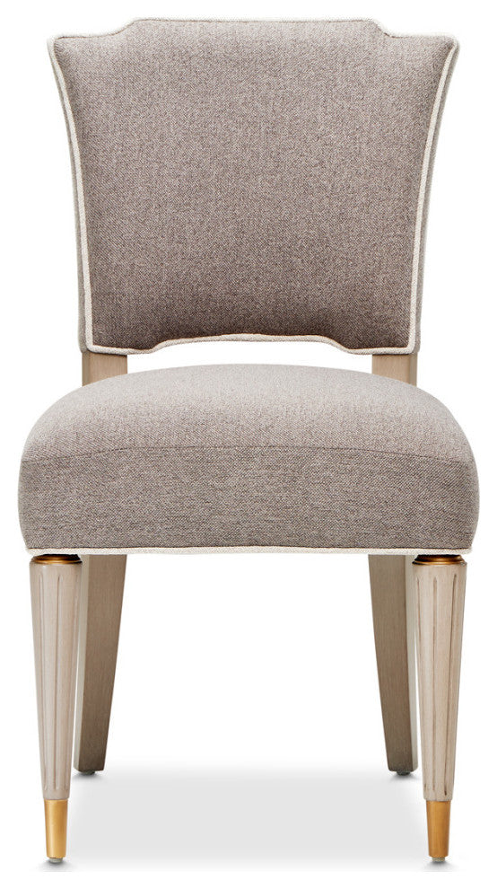 St. Charles Chenille Vanity Chair, Dove Gray