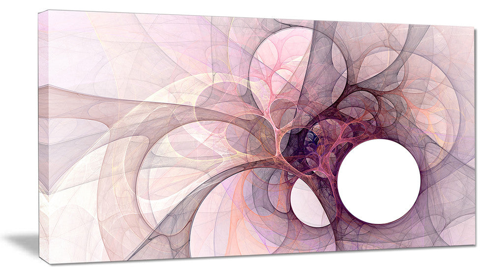 Light Purple Fractal Angel Wings, Abstract Wall Art Canvas, 32x16