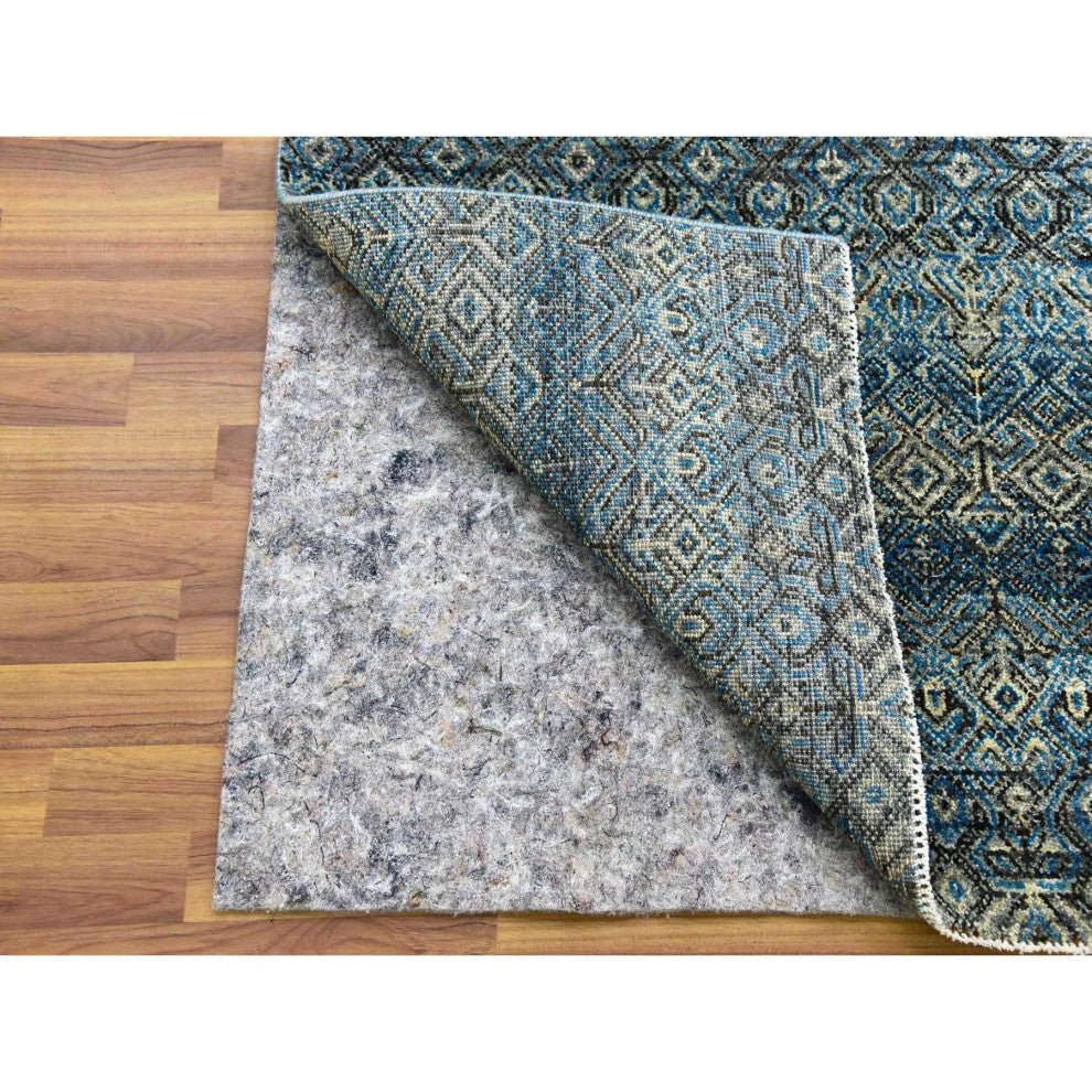 Yale Blue Kohinoor Herat Design 100% Wool Hand Knotted Runner Rug 2'6"x12'