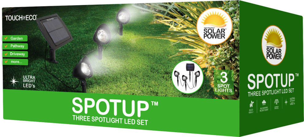 3-in-1 Solar Powered LED Outdoor Landscape Spotlights