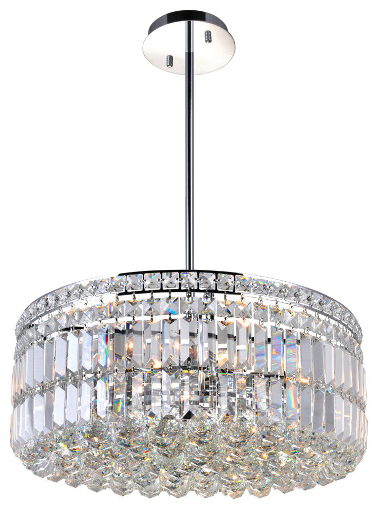 Colosseum 8 Light Down Chandelier With Chrome Finish