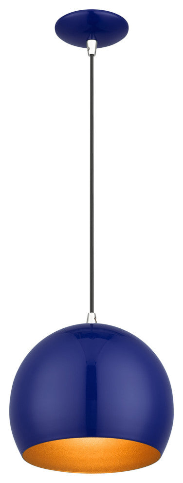 Piedmont 1-Light Shiny Cobalt Blue Globe Pendant