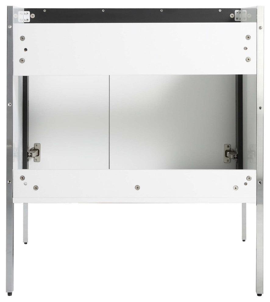 Oakville Bath Vanity, Ceramic Sink, White Matte, 30 Inch, Chrome Hardware