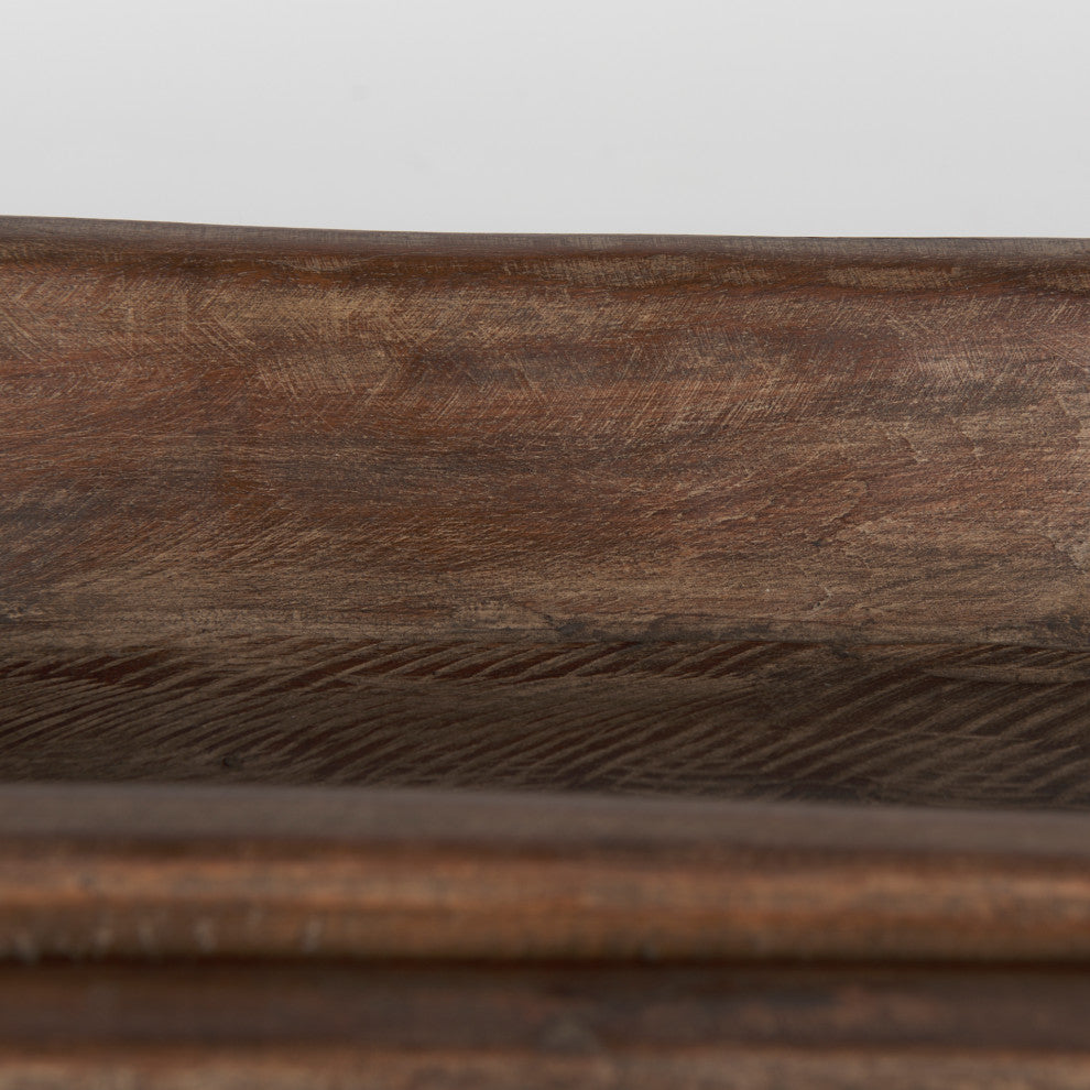 Athena Set of 2 Extra Large Medium Brown Reclaimed Wood Trays
