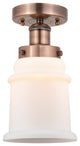Canton-1 Light 6" Semi-Flush Mount-Antique Copper, Matte White Glass Shade