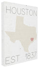Houston Est 1837, 30"x40", Stretched Canvas Wall Art