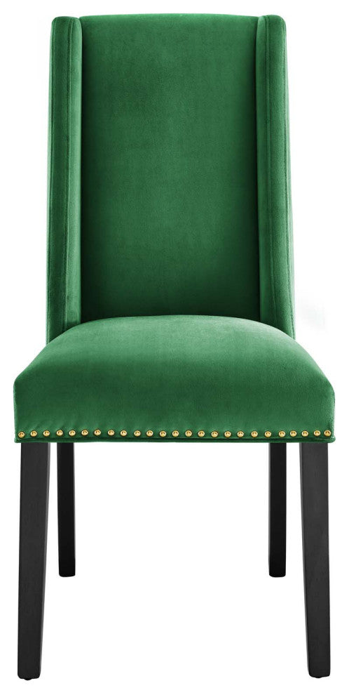 Baron Performance Velvet Dining Chairs, Set of 2, Emerald