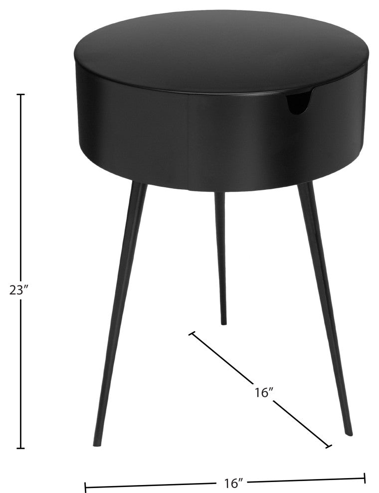 Bali Metal Side Table/Nightstand, Black