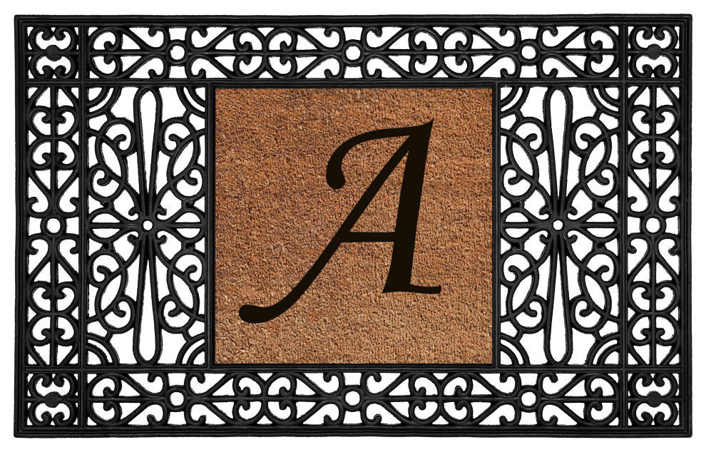 Calloway Mills Duchess Monogram Doormat 30"x48", Letter A