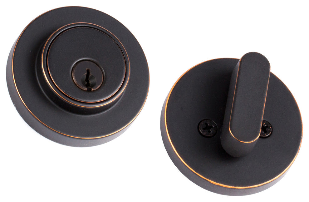 Modern Series Single Cylinder Deadbolt, Vintage Bronze
