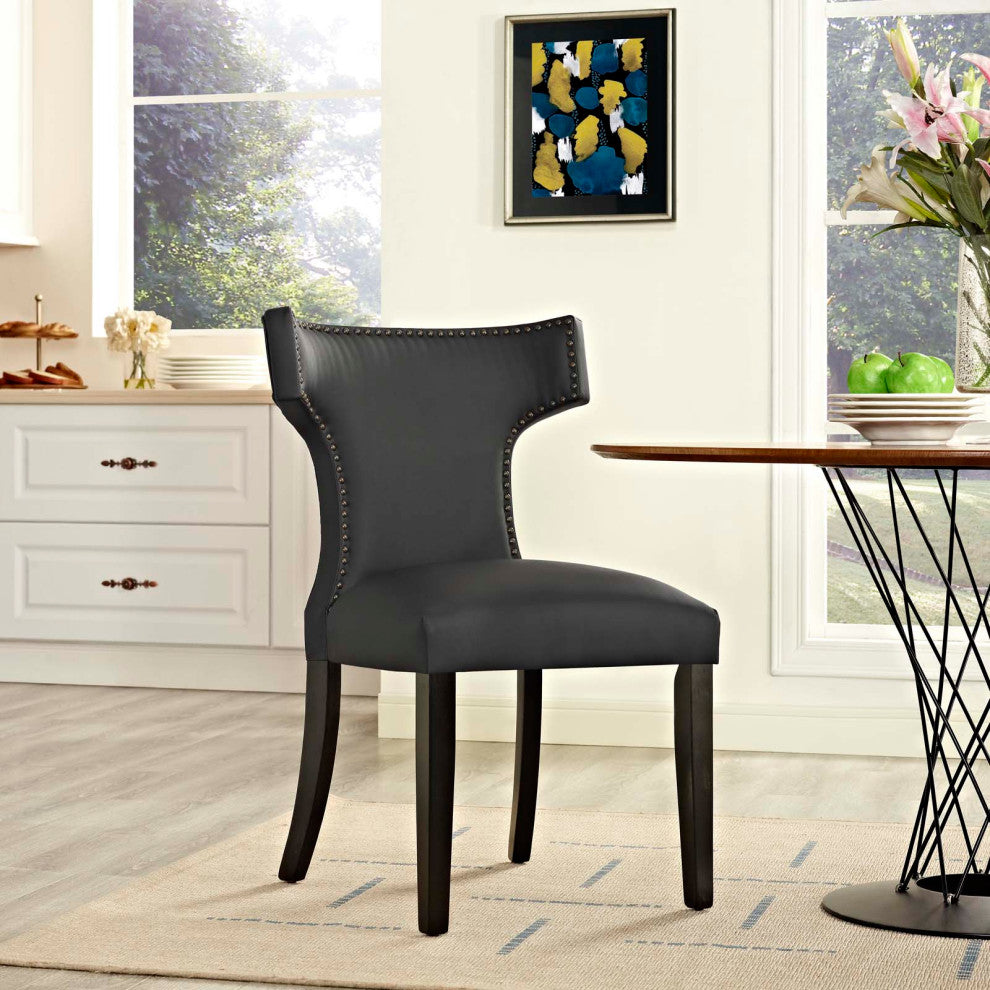 Curve Vinyl Dining Chair, Black