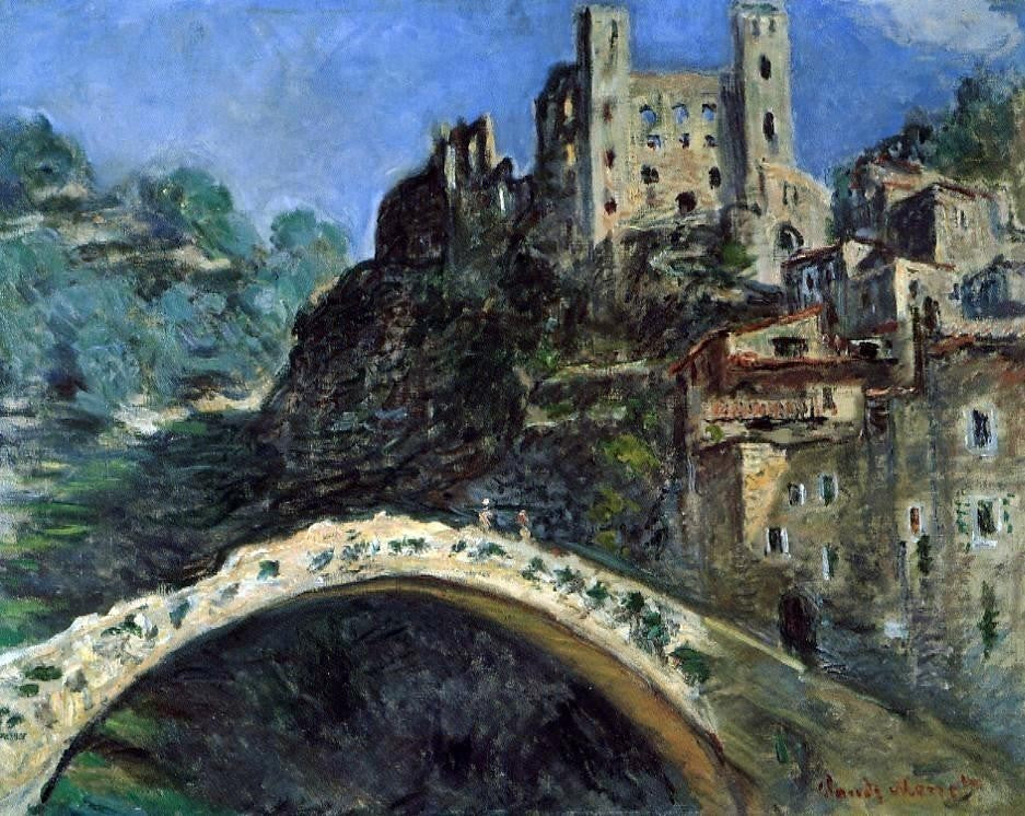 Claude Oscar Monet Dolceacqua, 20"x25" Gallery Wrapped Canvas Print