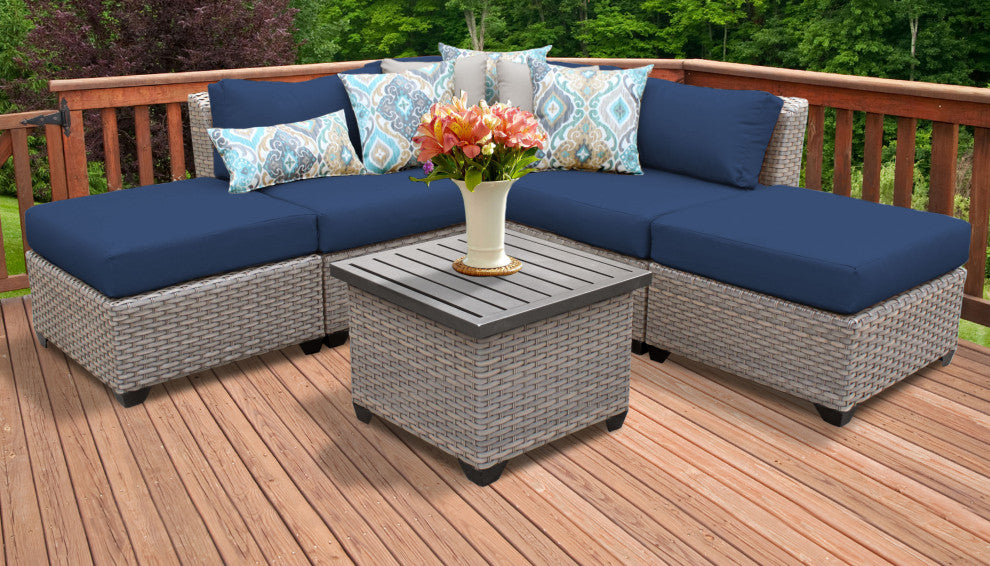 Florence 6 Piece Outdoor Wicker Patio Furniture Set 06f