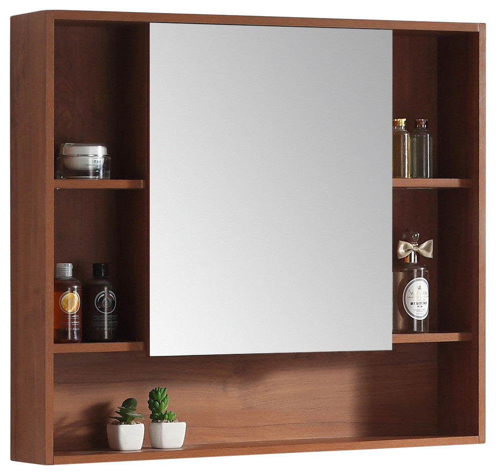 Fine Fixtures Surface Mount Bathroom Medicine Cabinet, Walnut.
